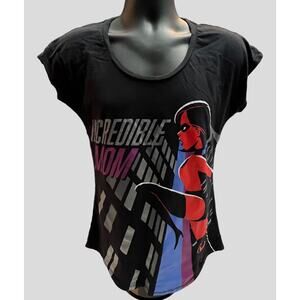 Disney Store Pixar The Incredibles Elastigirl “Mrs Incredible Mom” Black T-Shirt